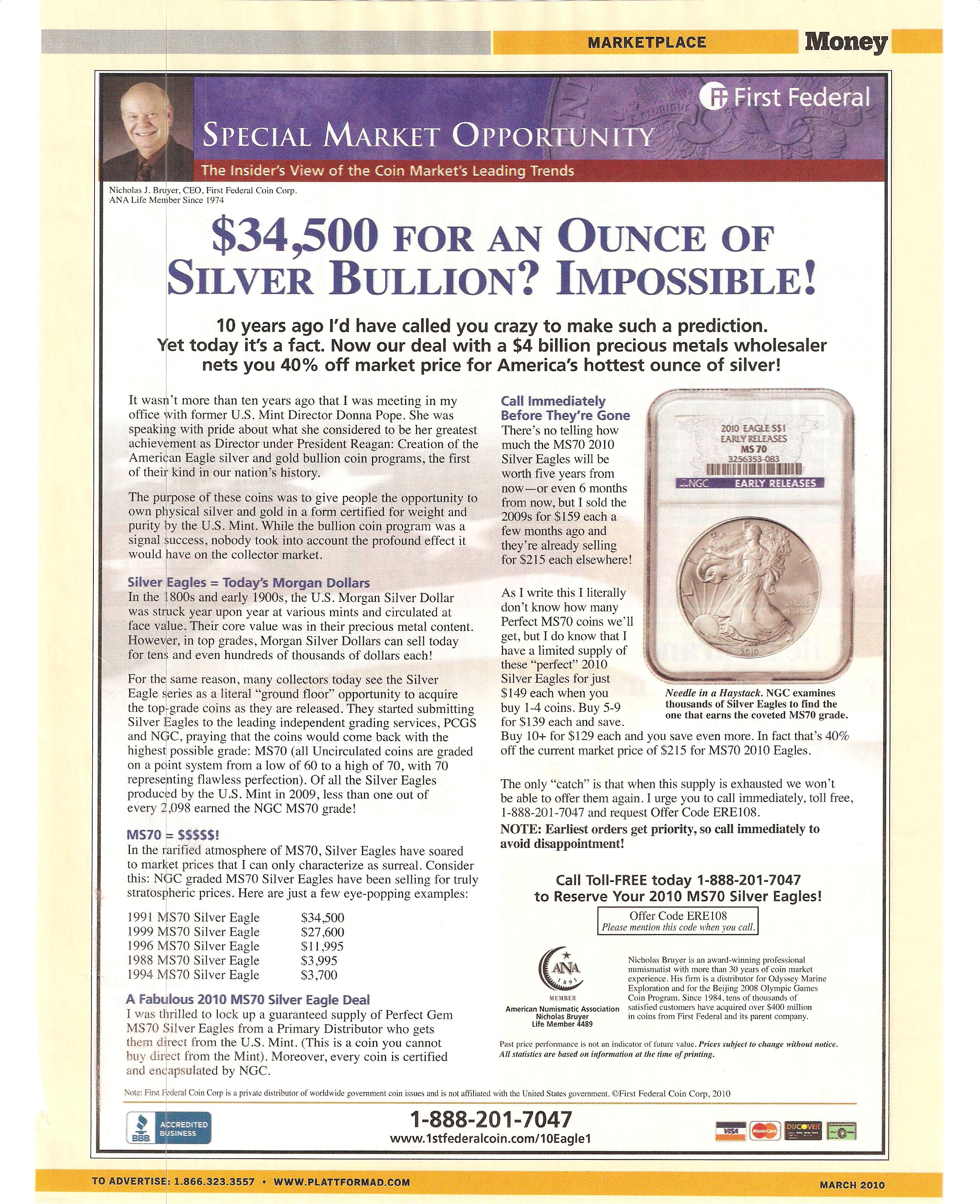 Would You Buy Silver Eagle Dollars For $34,500?